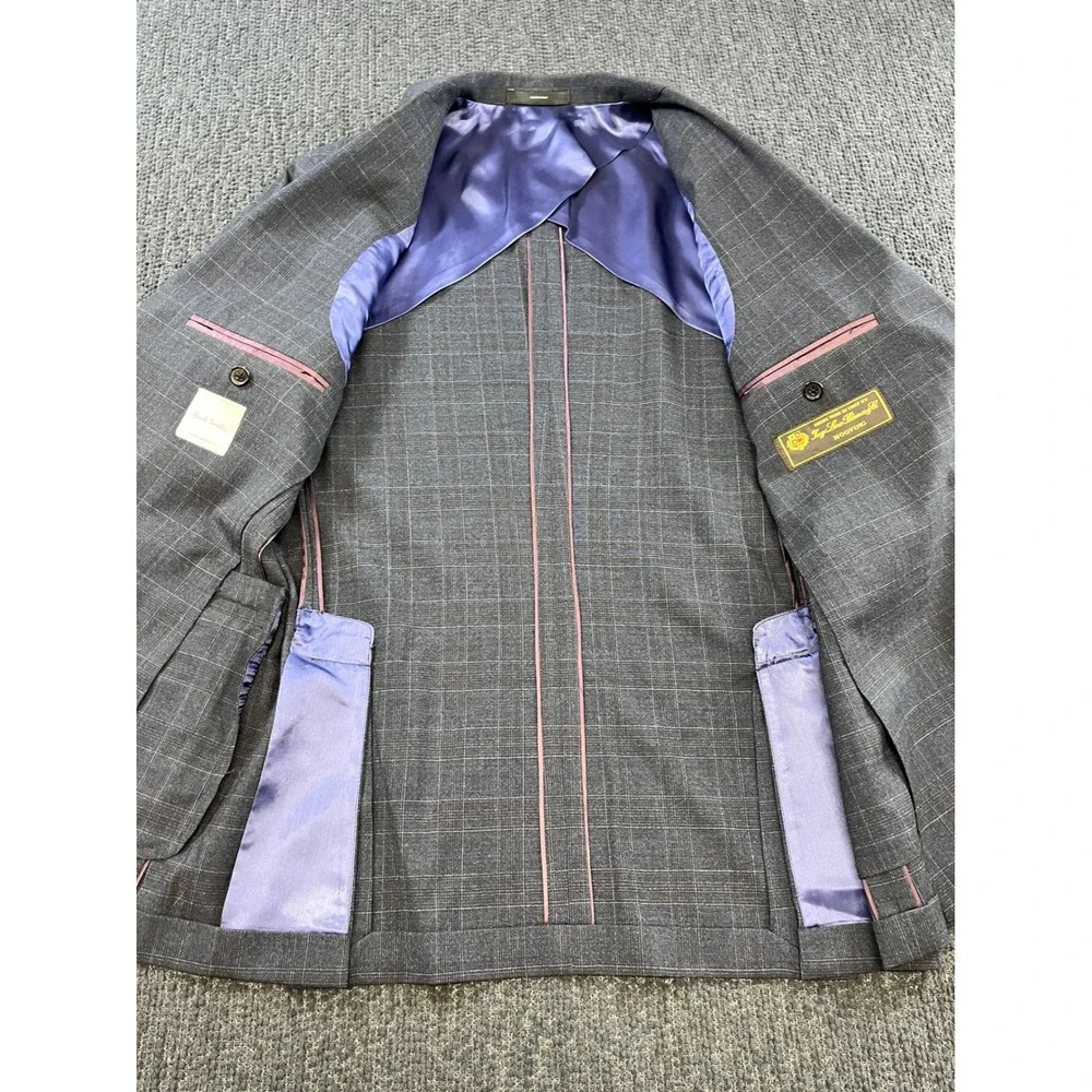 Paul Smith Loro Piana Wool Blazer Mens 40R Blue Glen Plaid Kensington Fit Italy